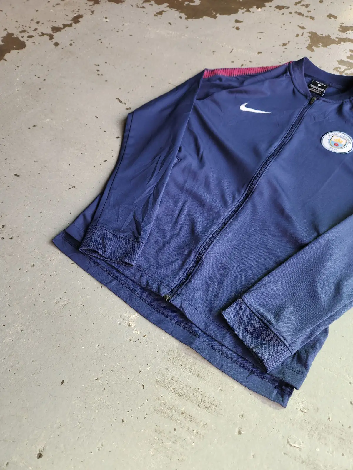 Nike Manchester City Anthem Track Jacket Midnight Navy Berry