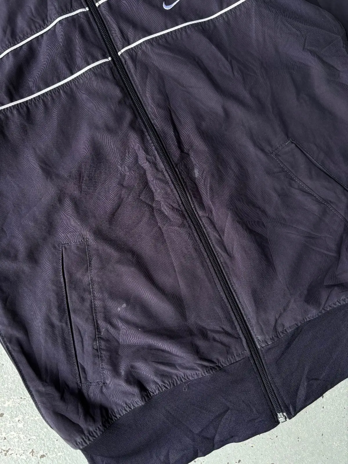Vintage Black Nike Nylon Track Jacket