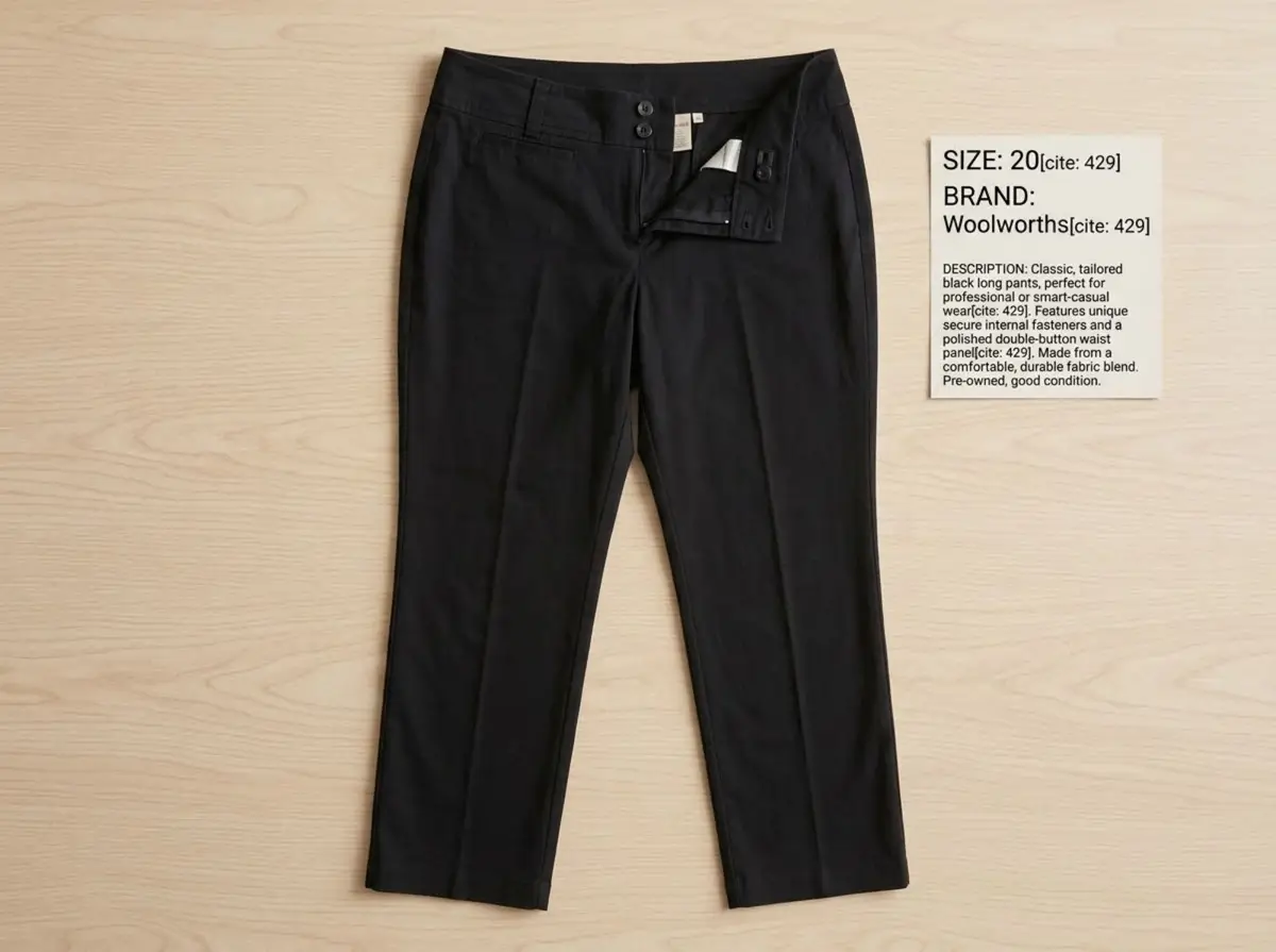 Woolworths Black Tailored Pants Size 20
