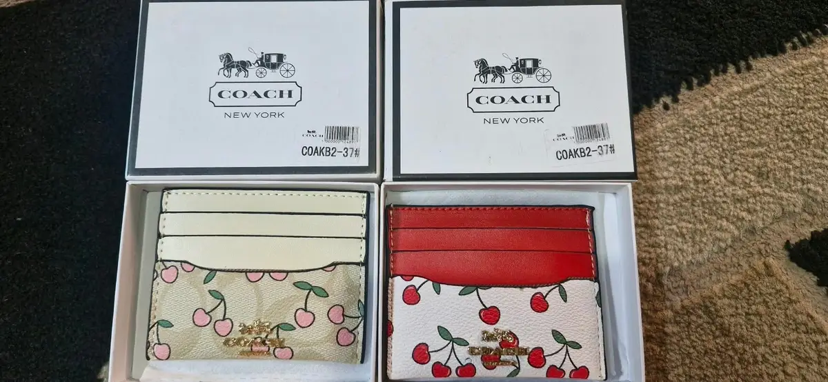 Coach Cherry Print Card Case Set of Two