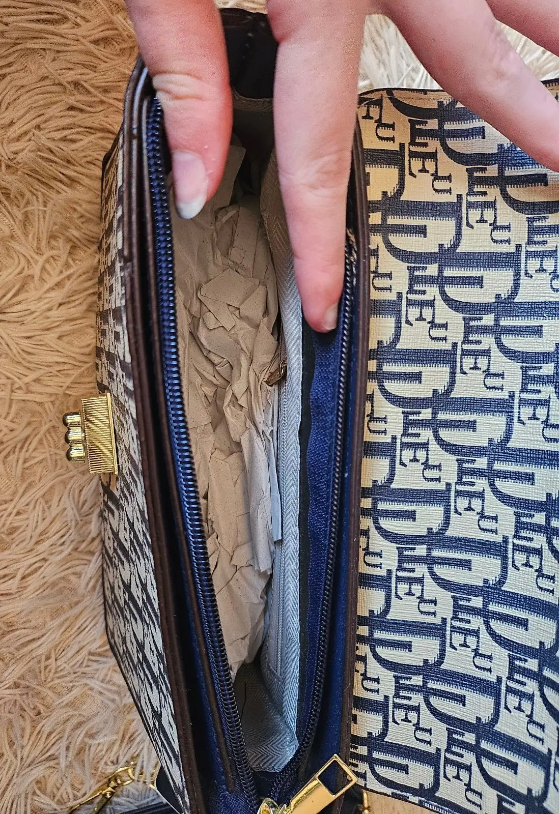 Monogram Pattern Handbag with Strap
