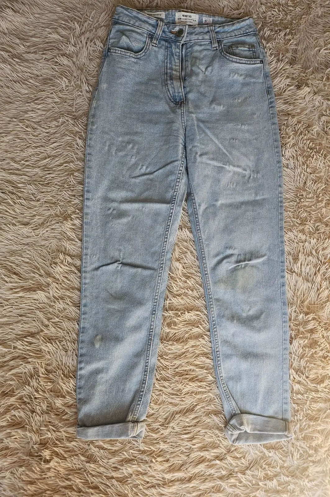 Cotton On Light Wash Stretchy Mom Jeans Size 8