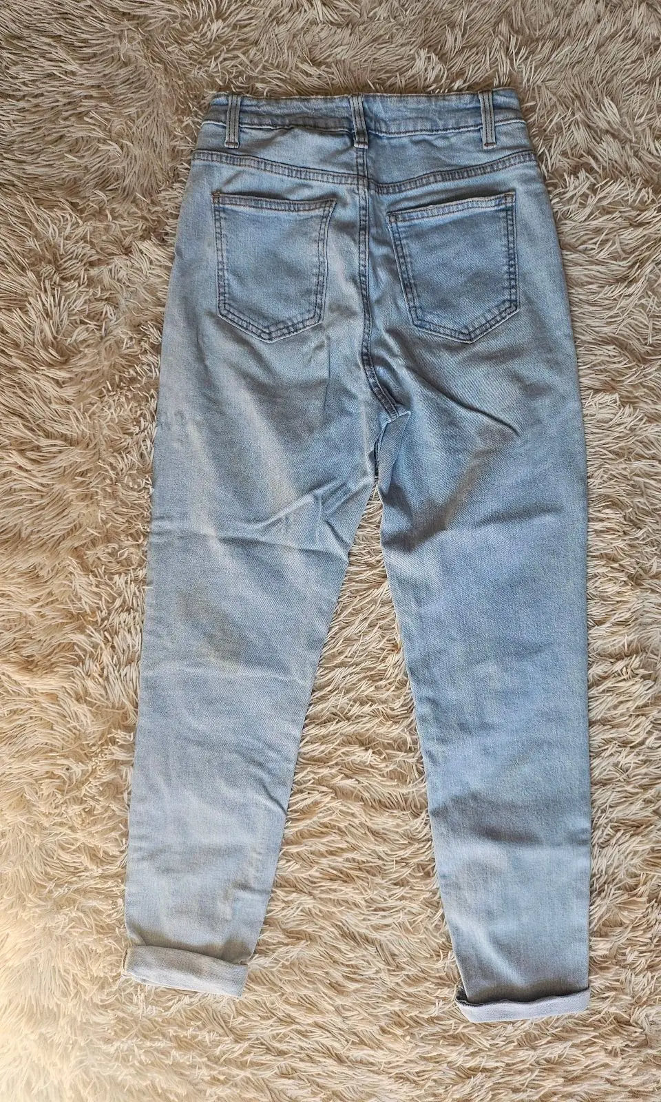 Cotton On Light Wash Stretchy Mom Jeans Size 8