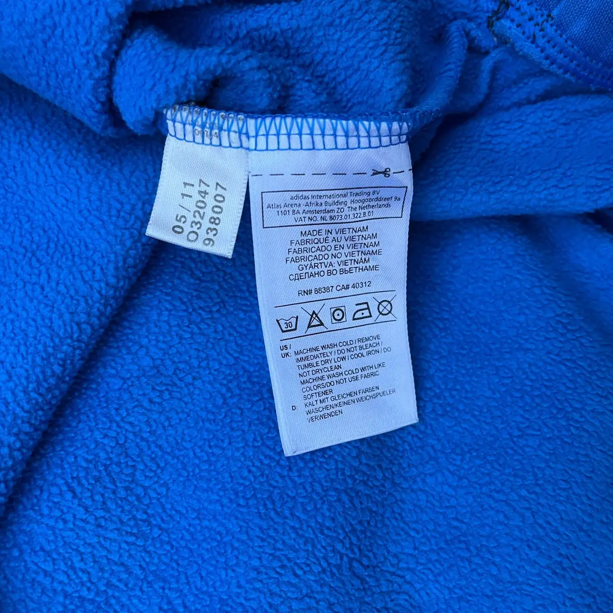 Adidas Blue 1/4-Zip Pullover