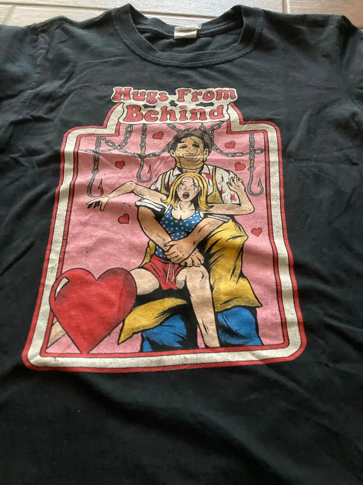 Black Graphic T-Shirt Hugs From Behind