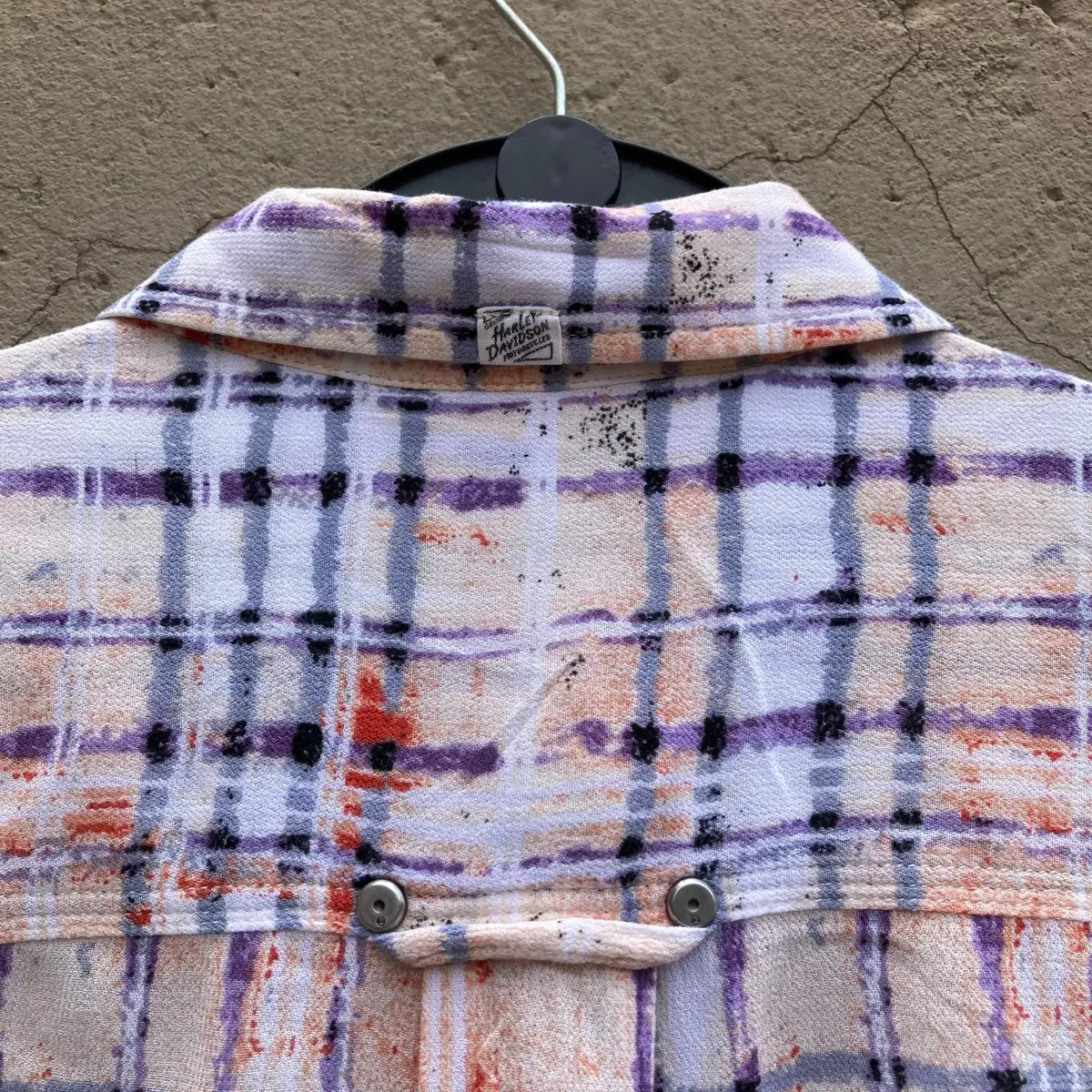 Harley Davidson Plaid Long Sleeve Button-Down Tunic Shirt
