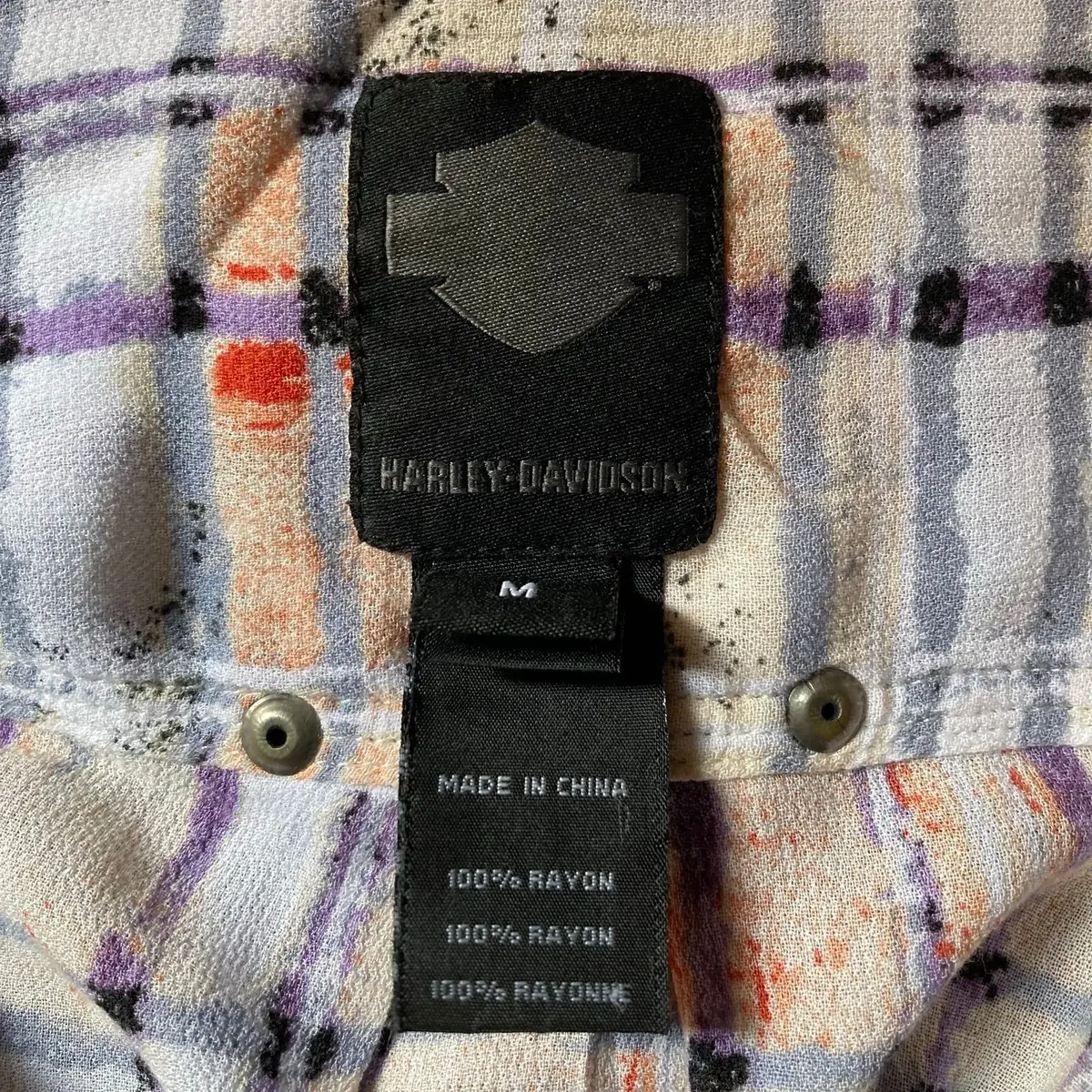 Harley Davidson Plaid Long Sleeve Button-Down Tunic Shirt