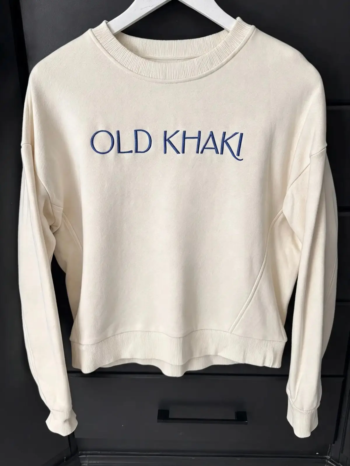Old Khaki Cream Embroidered Crewneck Sweater
