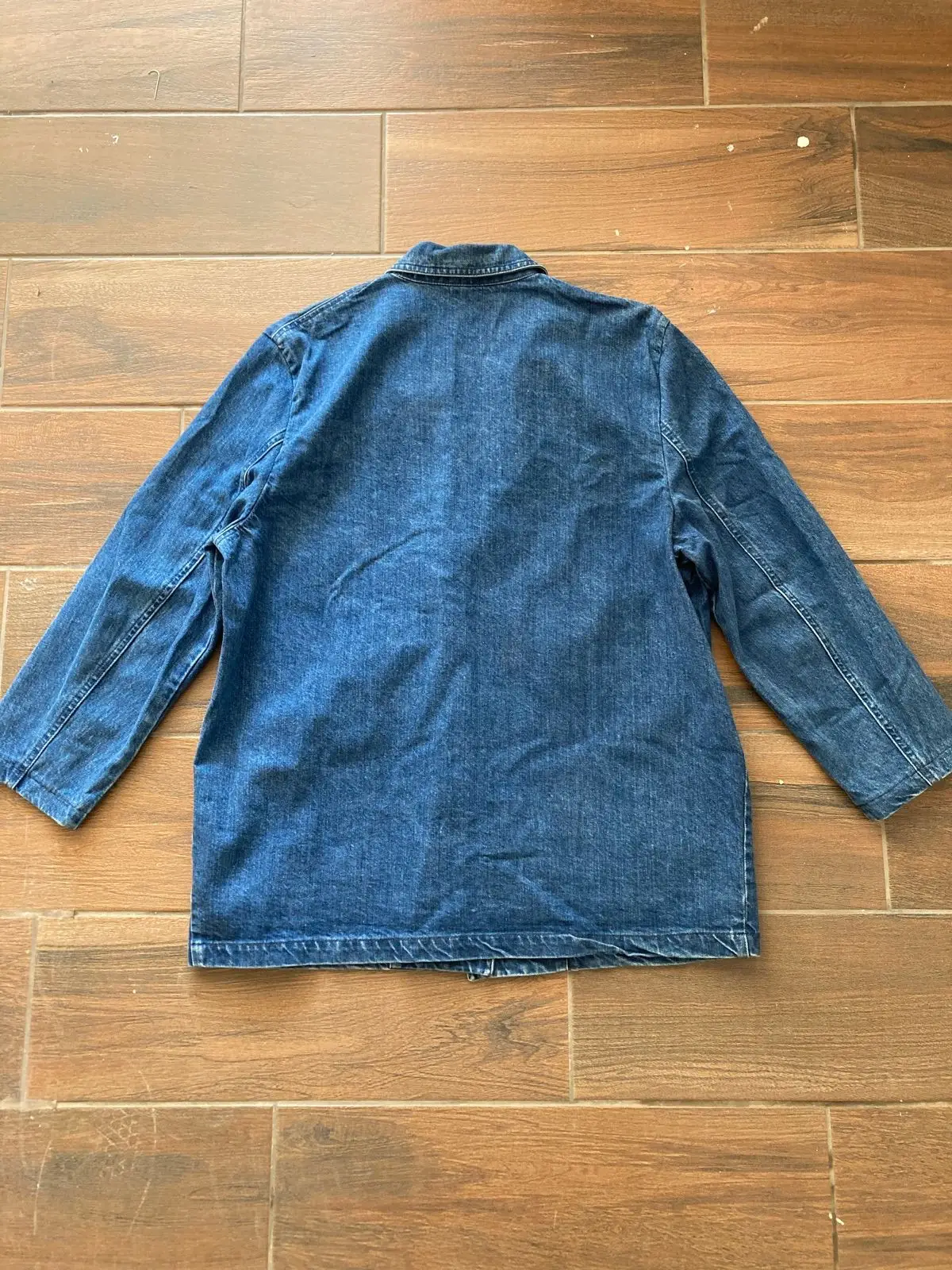 Denim Work Jacket with Embroidered Chest Pocket