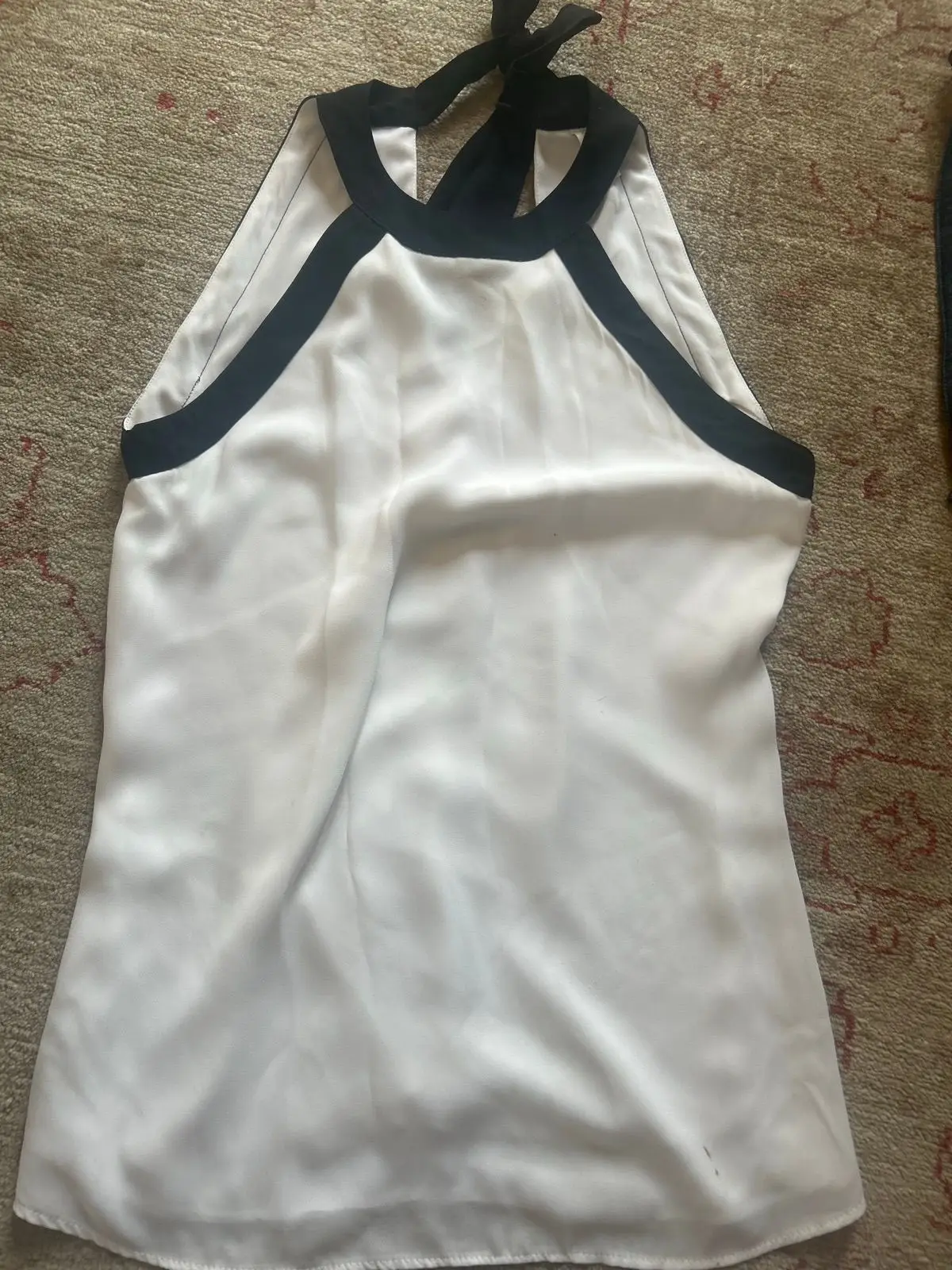 Foschini White and Black Halterneck Top Size S