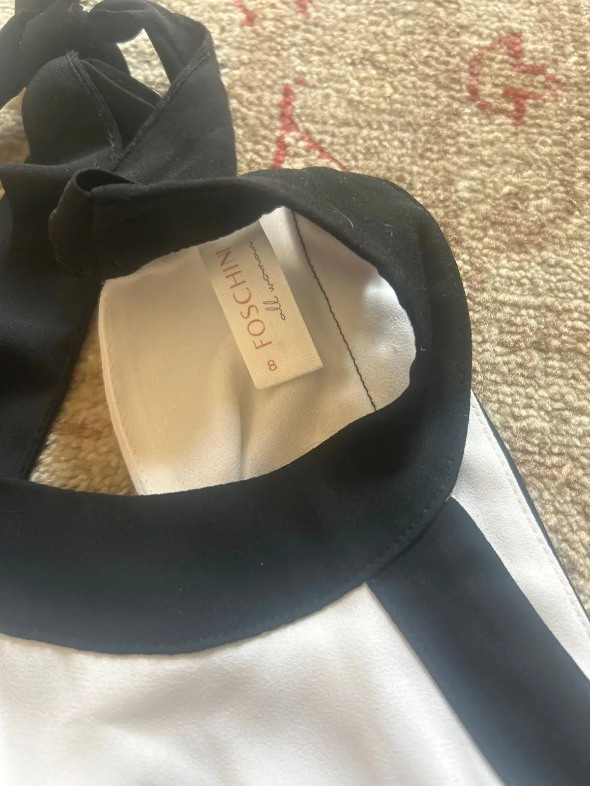 Foschini White and Black Halterneck Top Size S