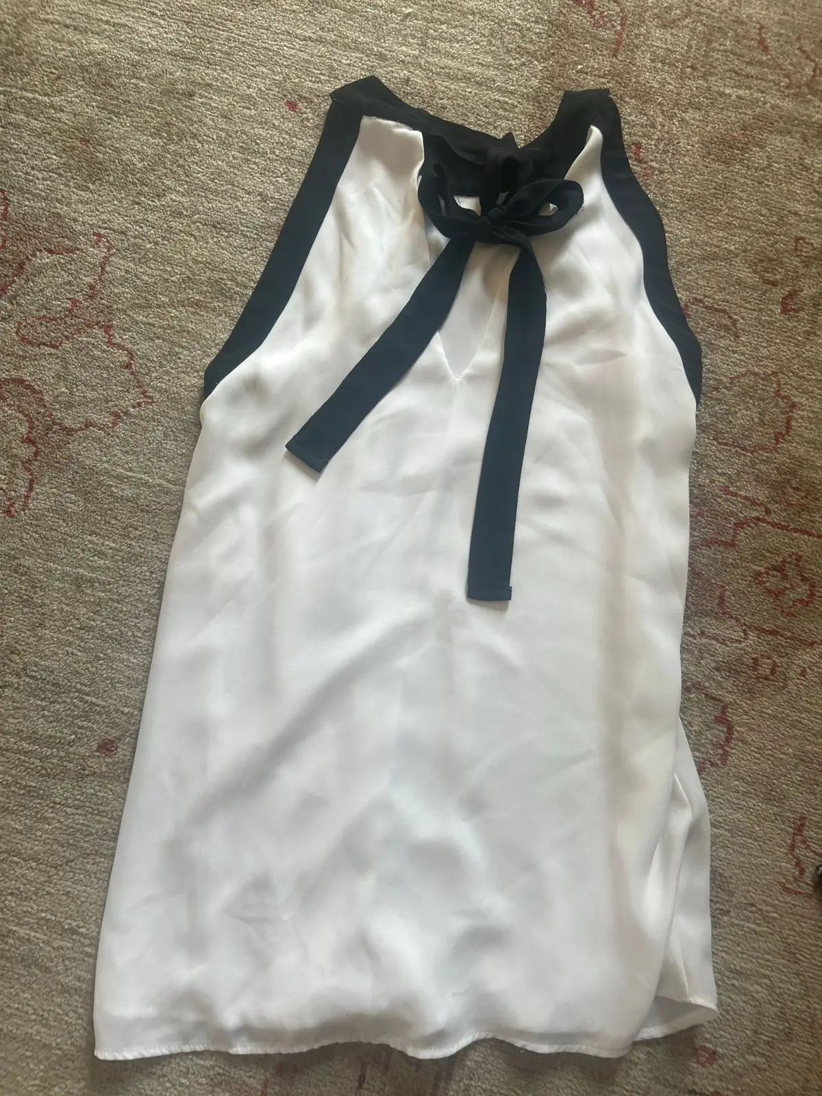 Foschini White and Black Halterneck Top Size S