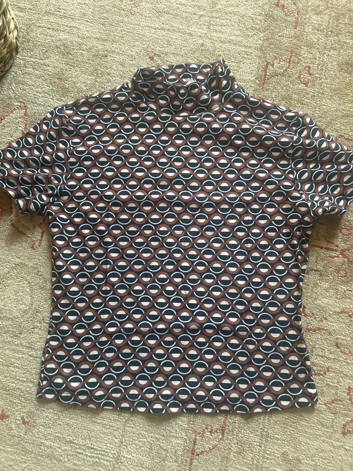 Foschini Mock Neck Geometric Print Top