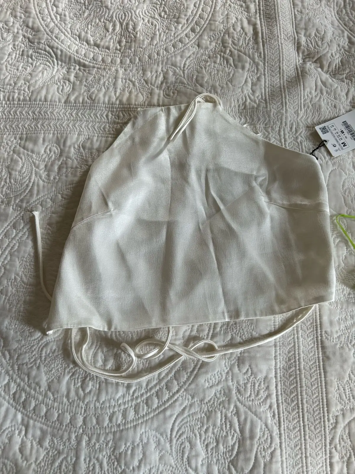 Zara White Halter Neck Tie-Back Top