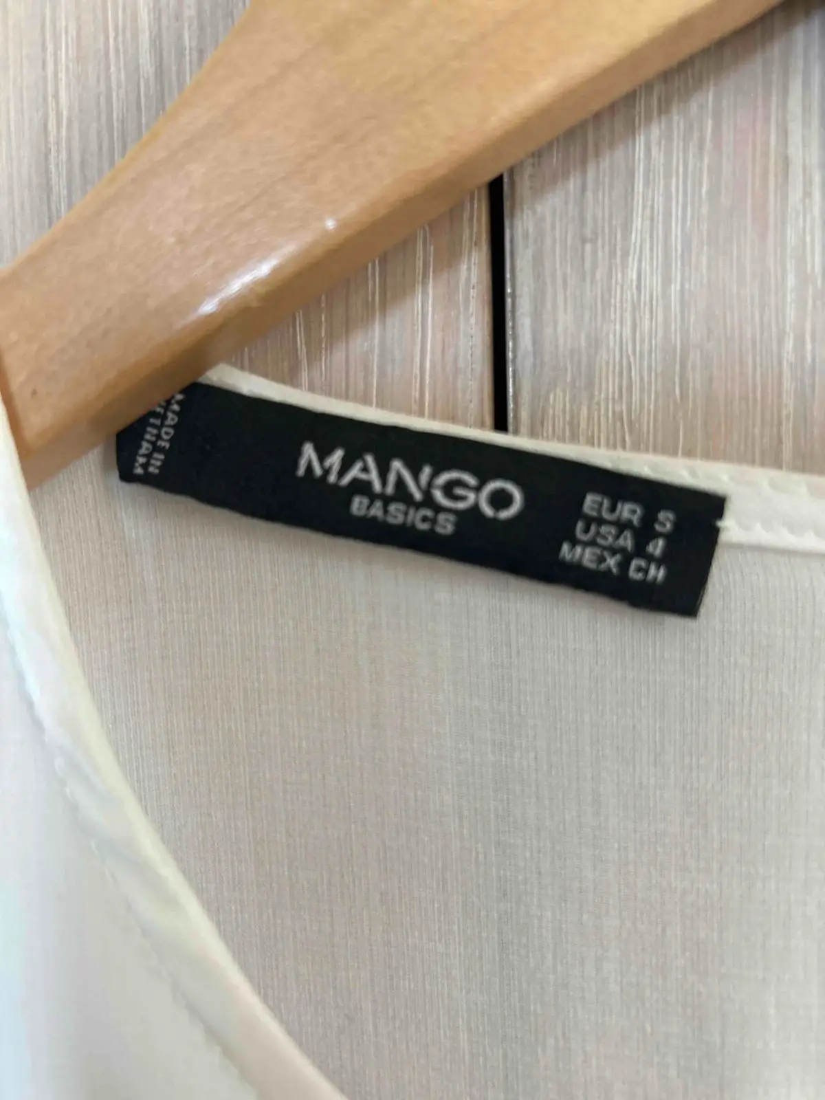 Mango White Long Sleeve Blouse