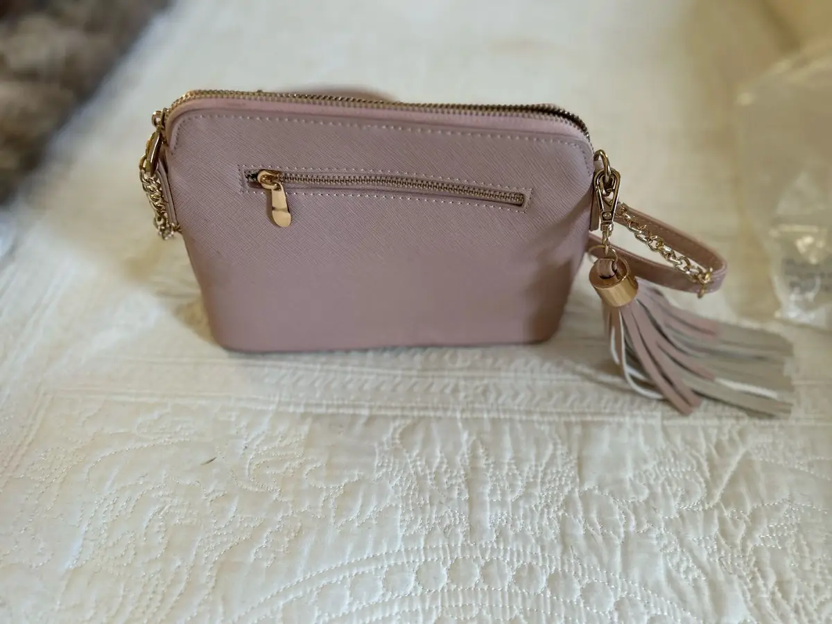 Pink Crossbody Bag with Strap Detail