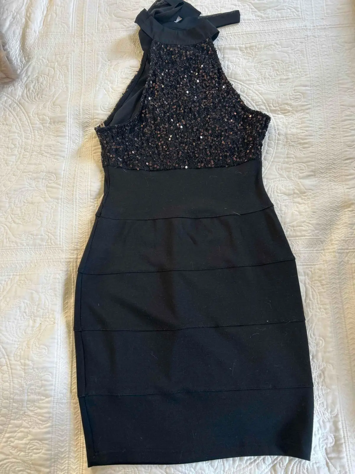 Truworths Black Dress with Sequin Bodice