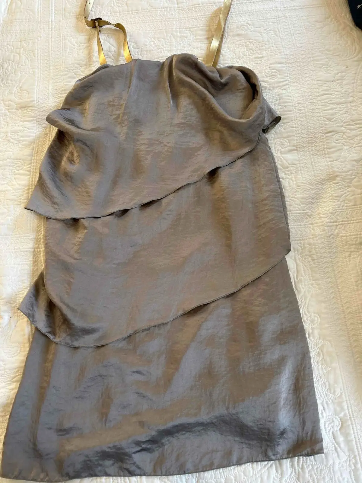 Grey Layered Dress with Strap Detail