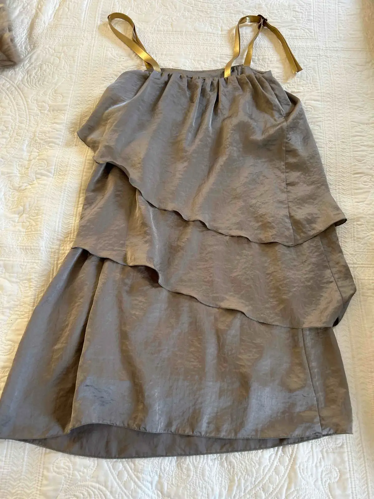 Grey Layered Dress with Strap Detail