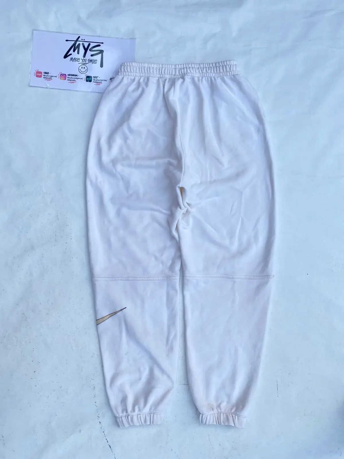 Nike White Joggers with Swoosh Detail