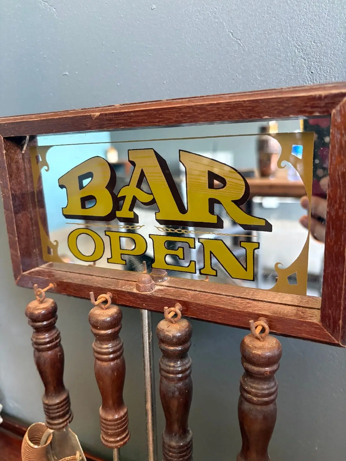 Vintage Bar Open Framed Bar Set Stand