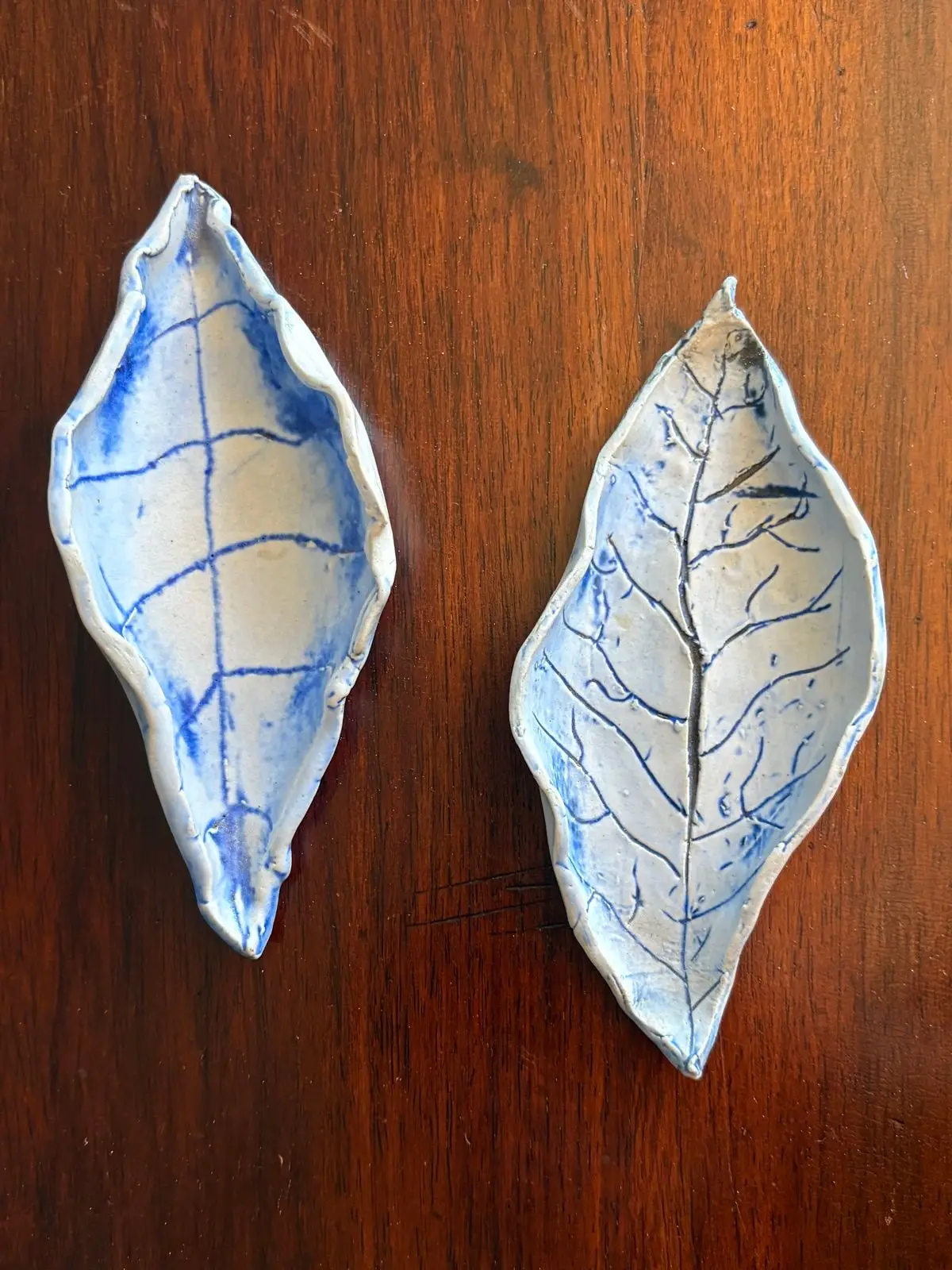 Handmade Ceramic Leaf Dishes Set of 2
