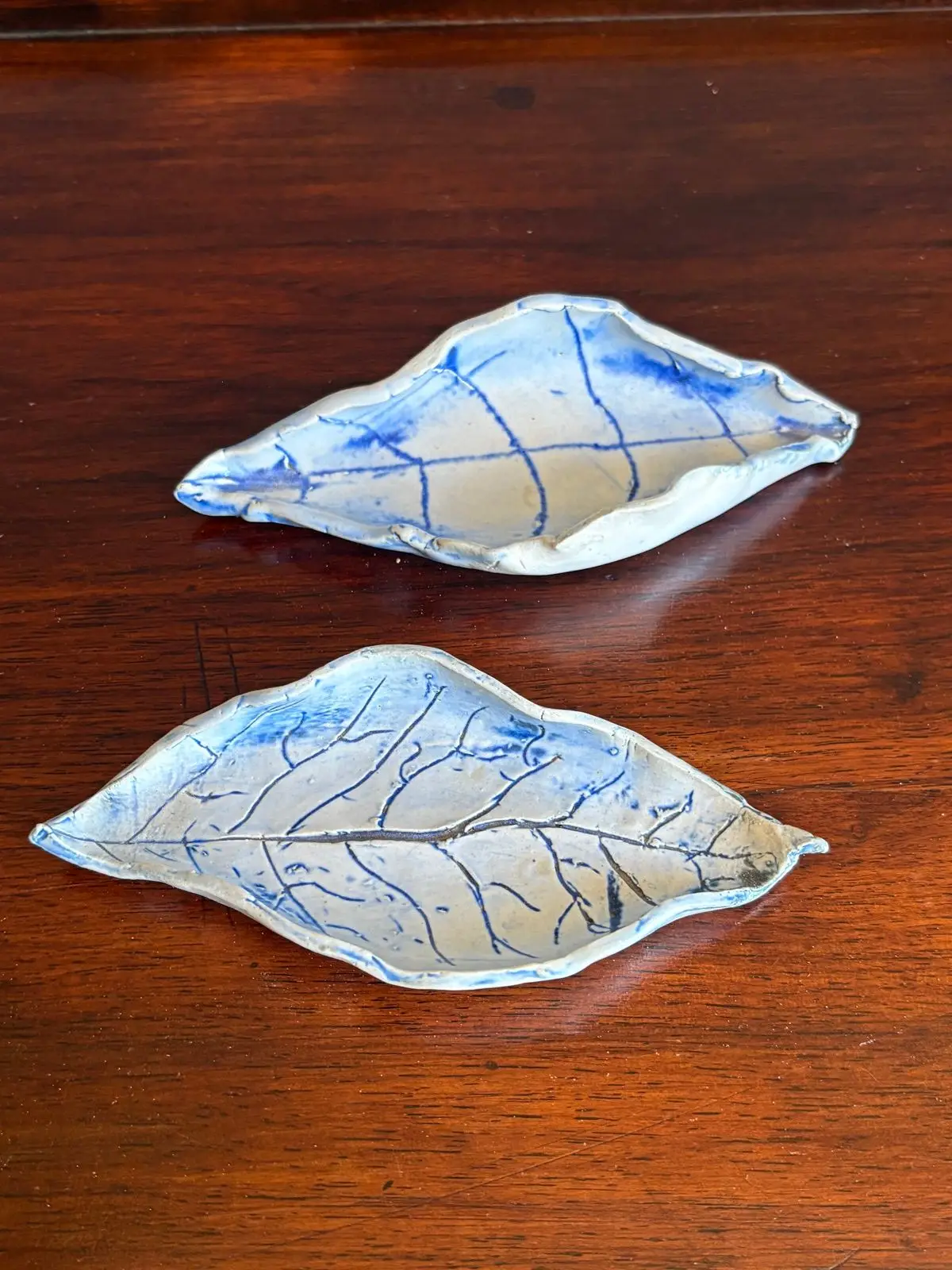 Handmade Ceramic Leaf Dishes Set of 2