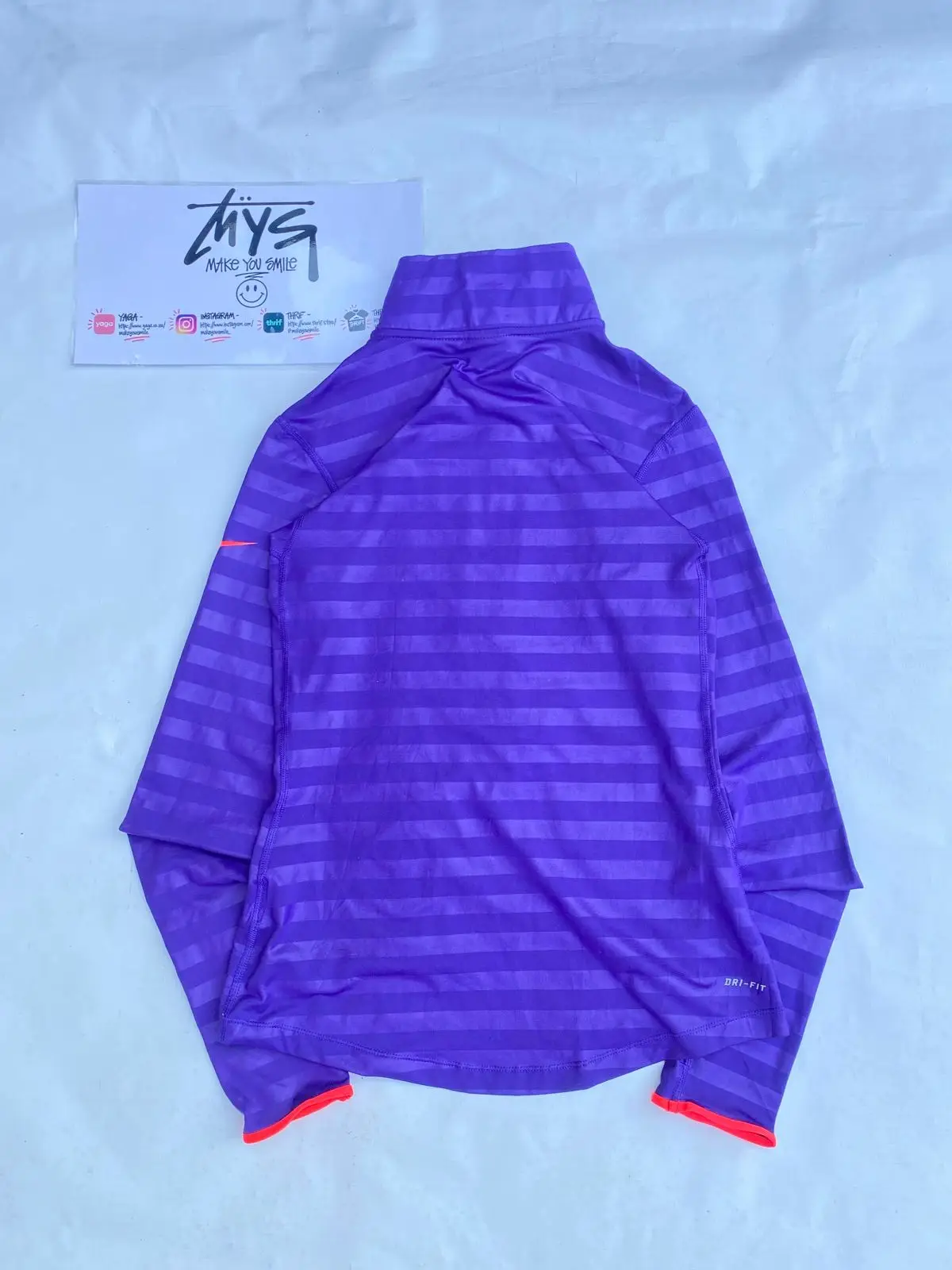 Nike Pro Dri-FIT Half Zip Long Sleeve Top Purple Small