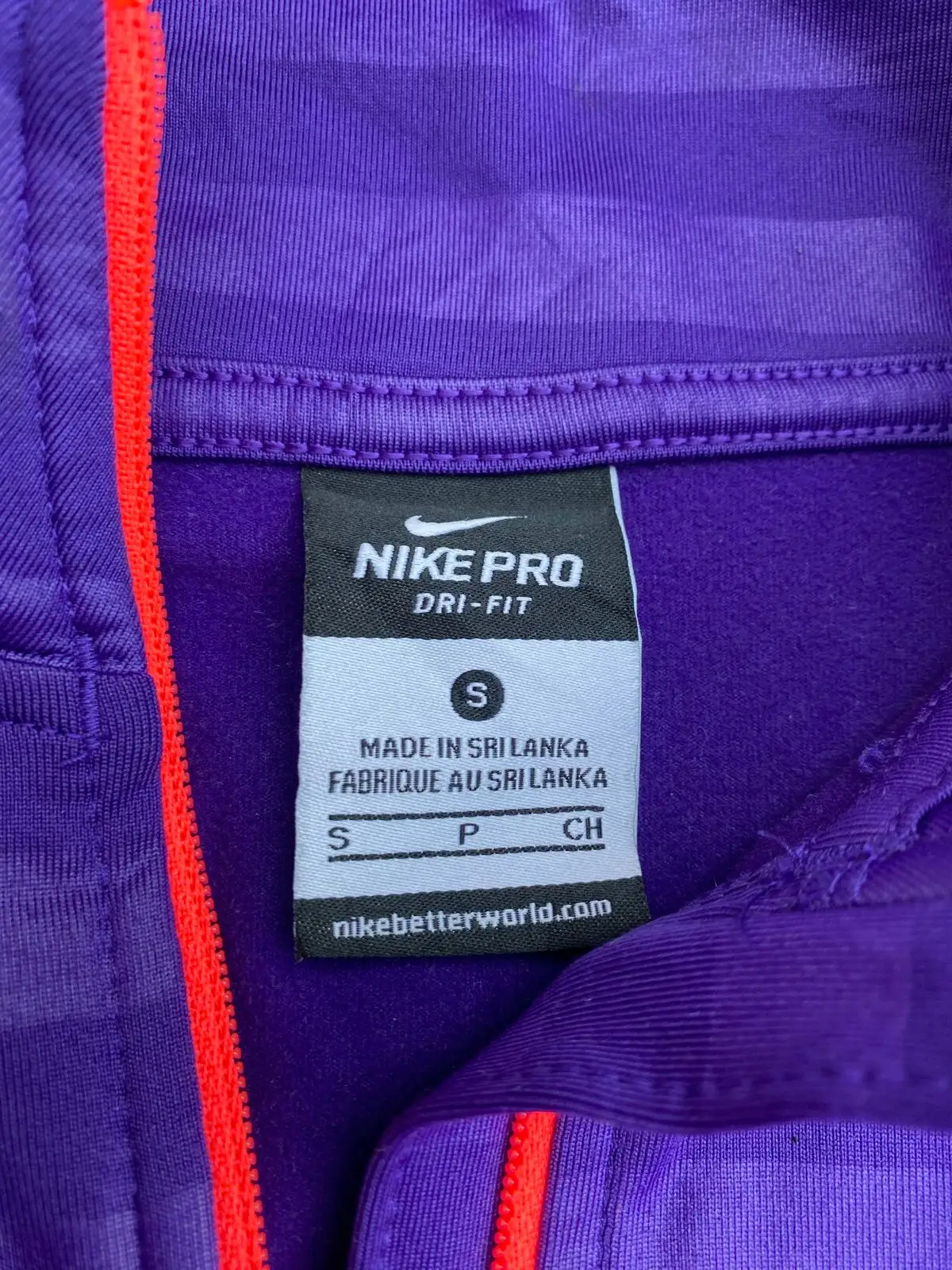 Nike Pro Dri-FIT Half Zip Long Sleeve Top Purple Small