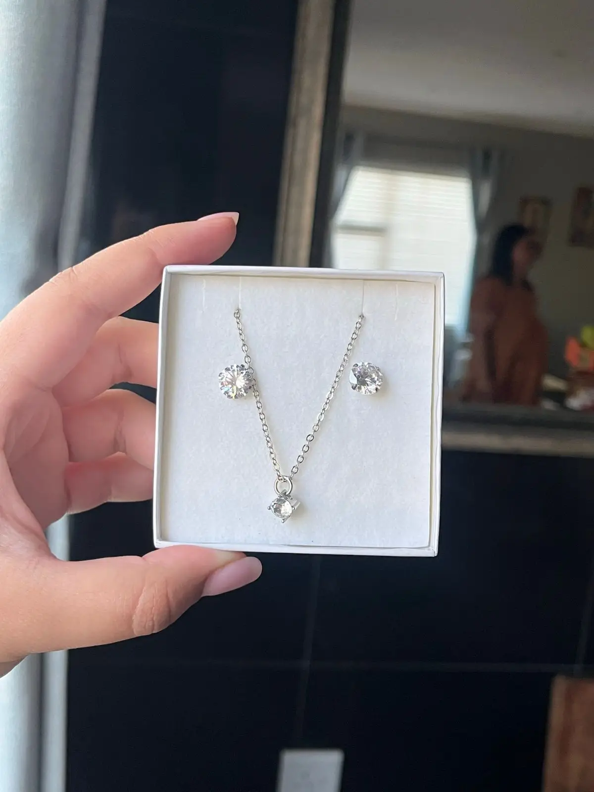 Silver-Tone Necklace and Earring Set
