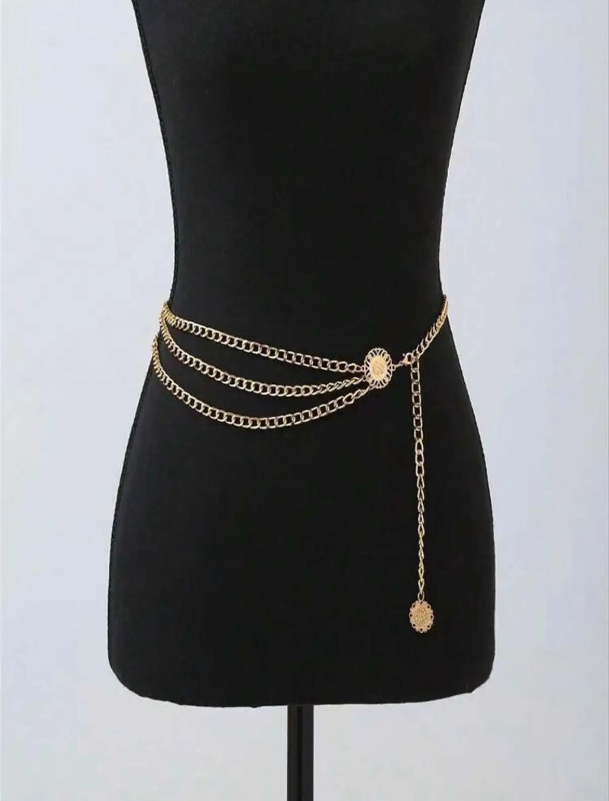 Shein Gold-Tone Multi-Chain Waist Belt
