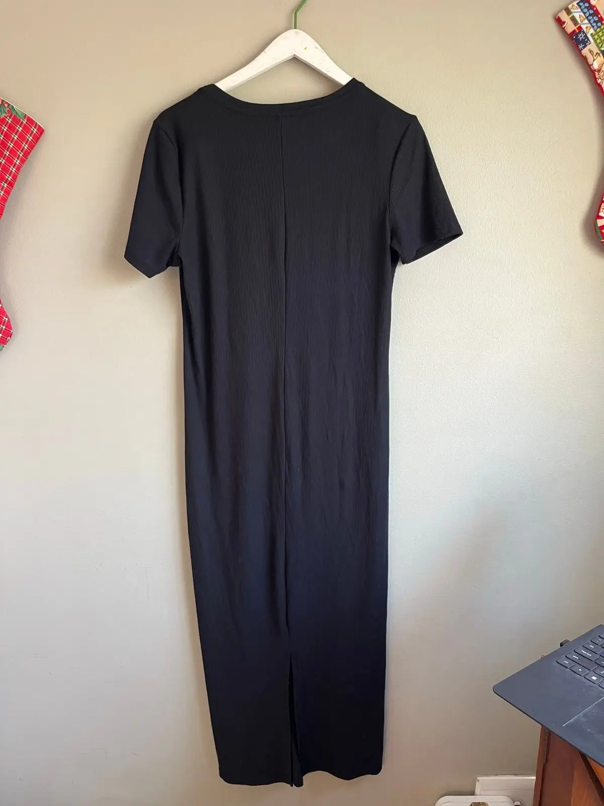Mr Price Black Ribbed Midi Dress Size L