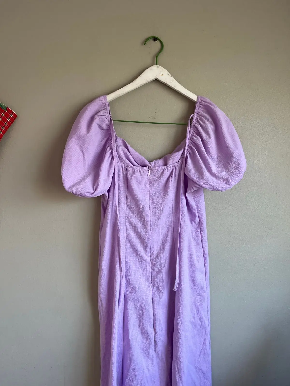 Shein Purple Puff Sleeve Midi Dress