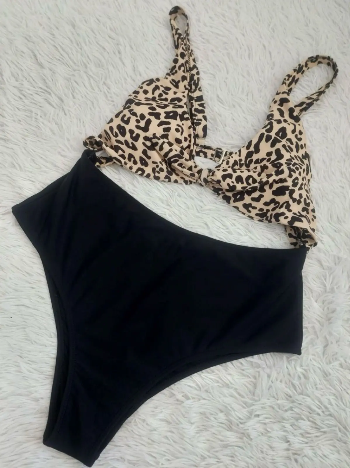Shein Leopard Print Bikini Set L