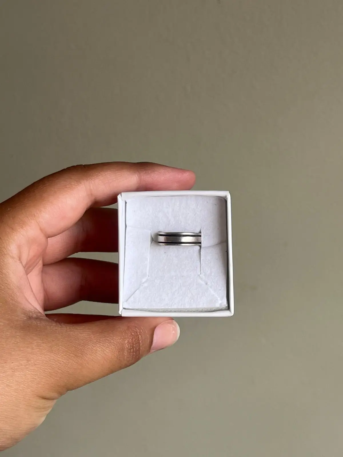 Silver-Tone Ring with Grooved Detail