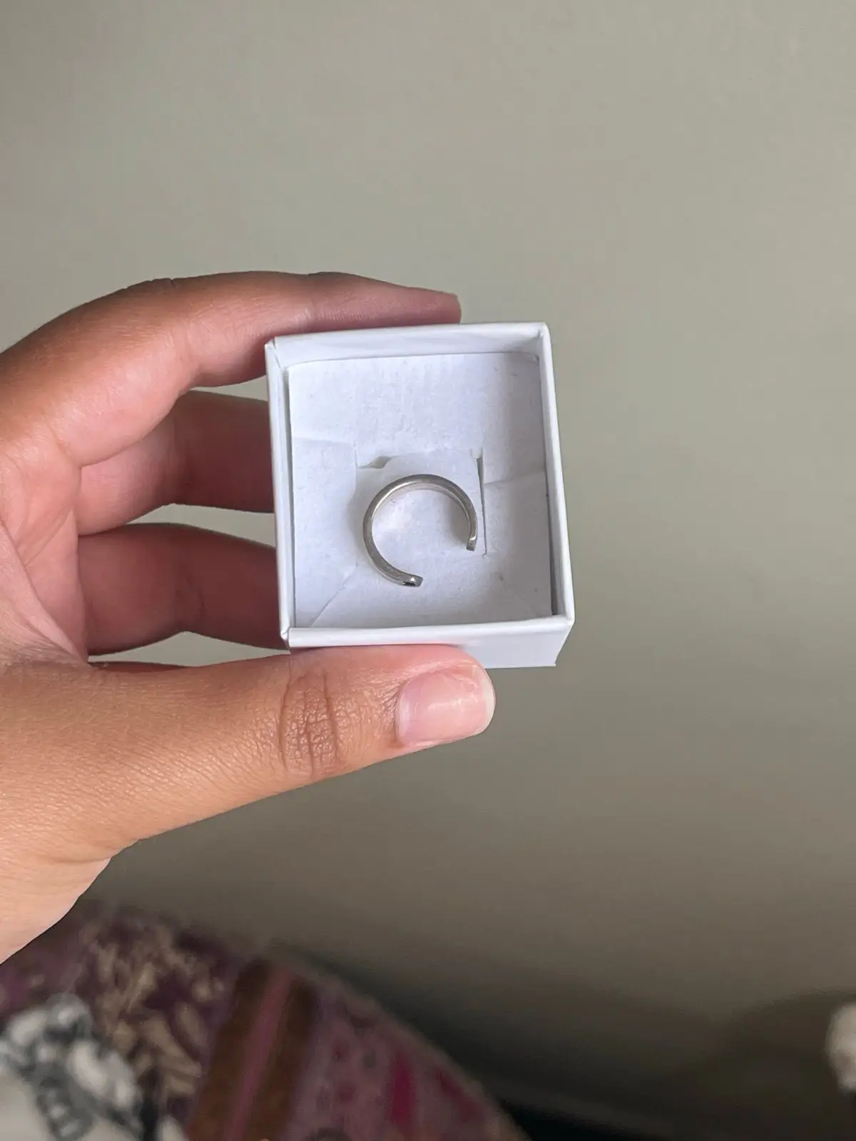 Silver-Tone Ring with Grooved Detail