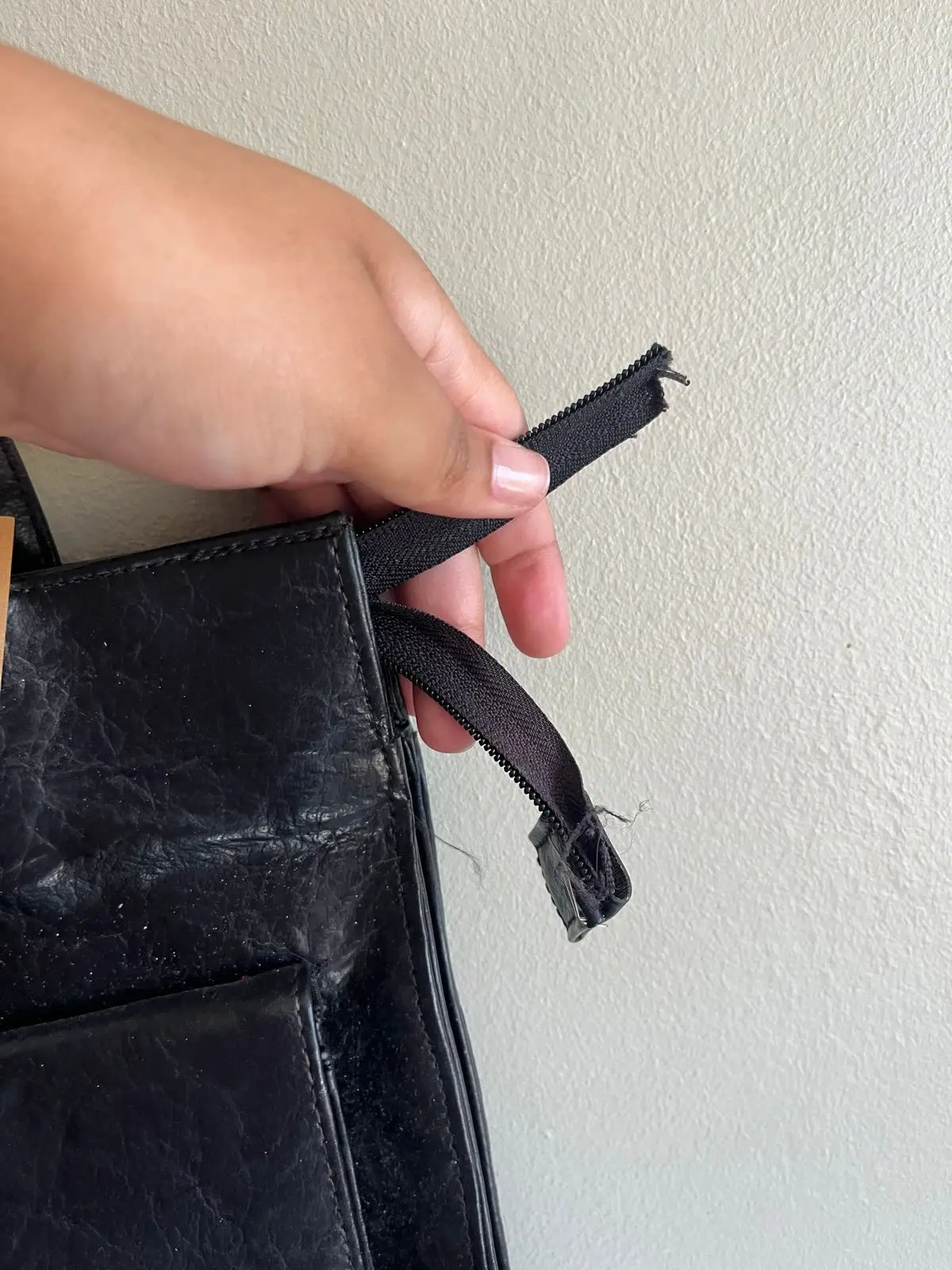 Black Tote Bag with Front Pockets