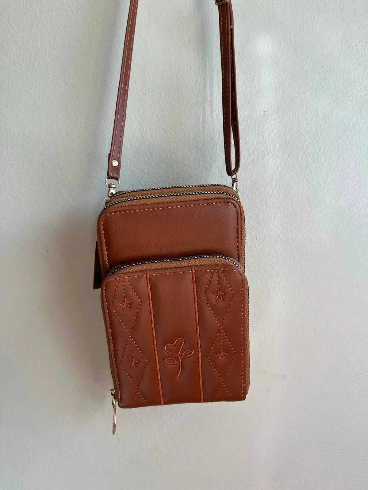 Set of 3 Crossbody Phone Bags in Black, Blue, and Brown