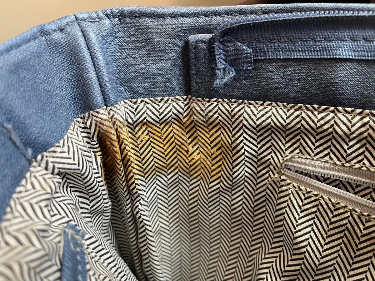 Blue Tote Bag with Strap Detail
