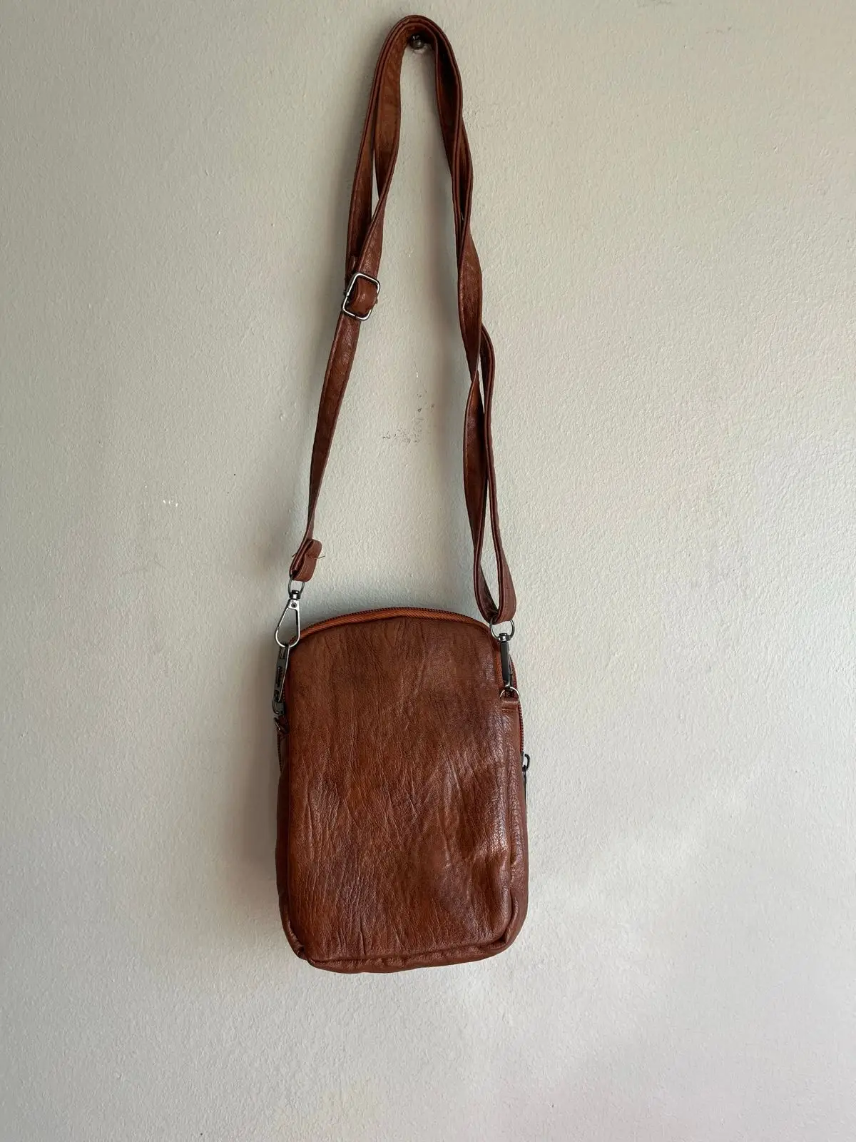 Brown Crossbody Bag with Strap Detail