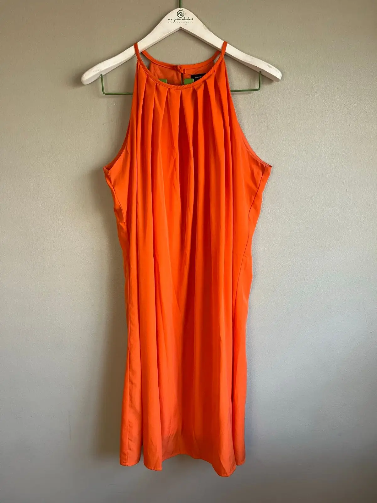 Truworths Orange Pleated Halter Dress Size 38