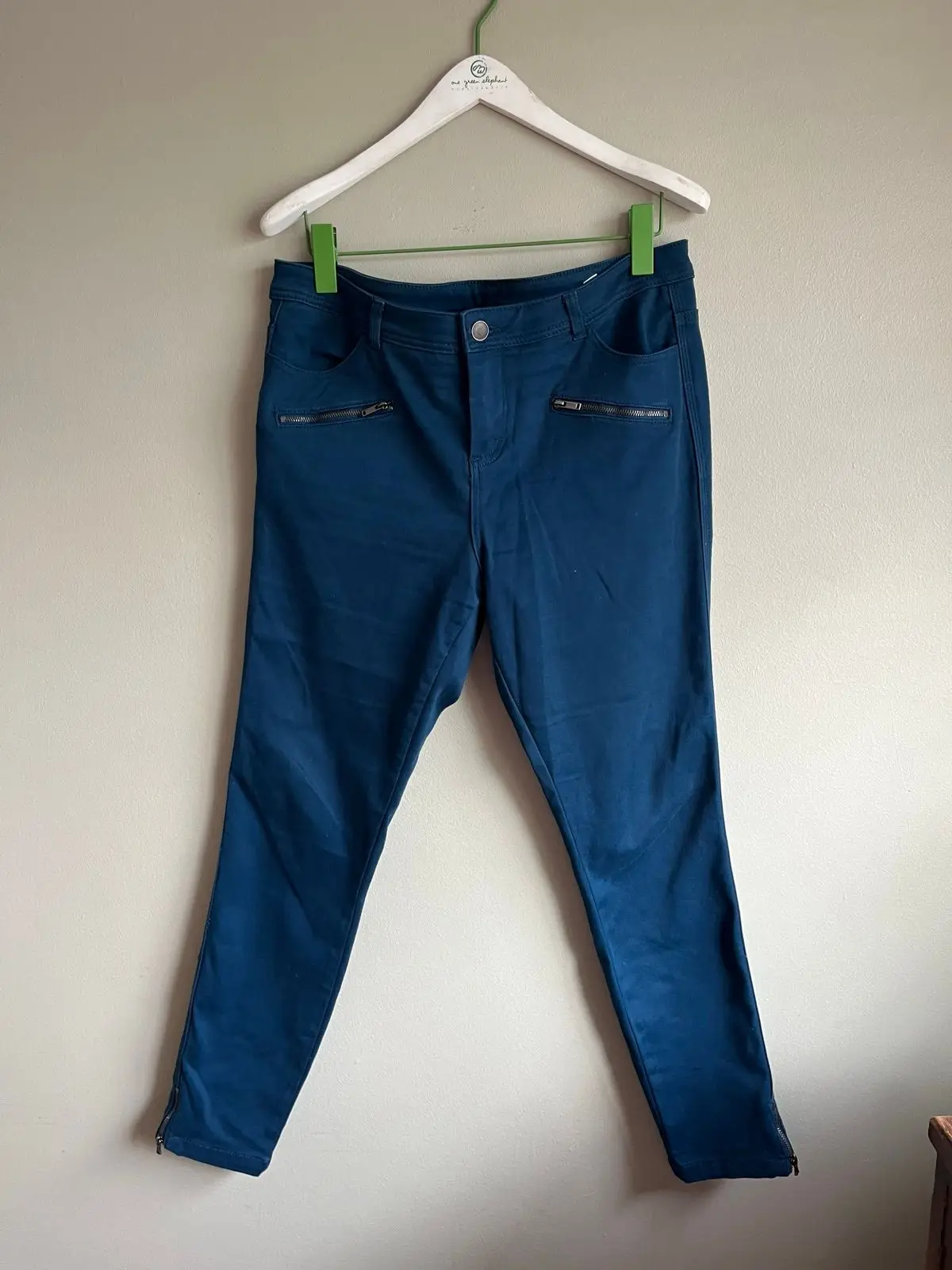 Woolworths Blue Zipped Detail Pants Size 16