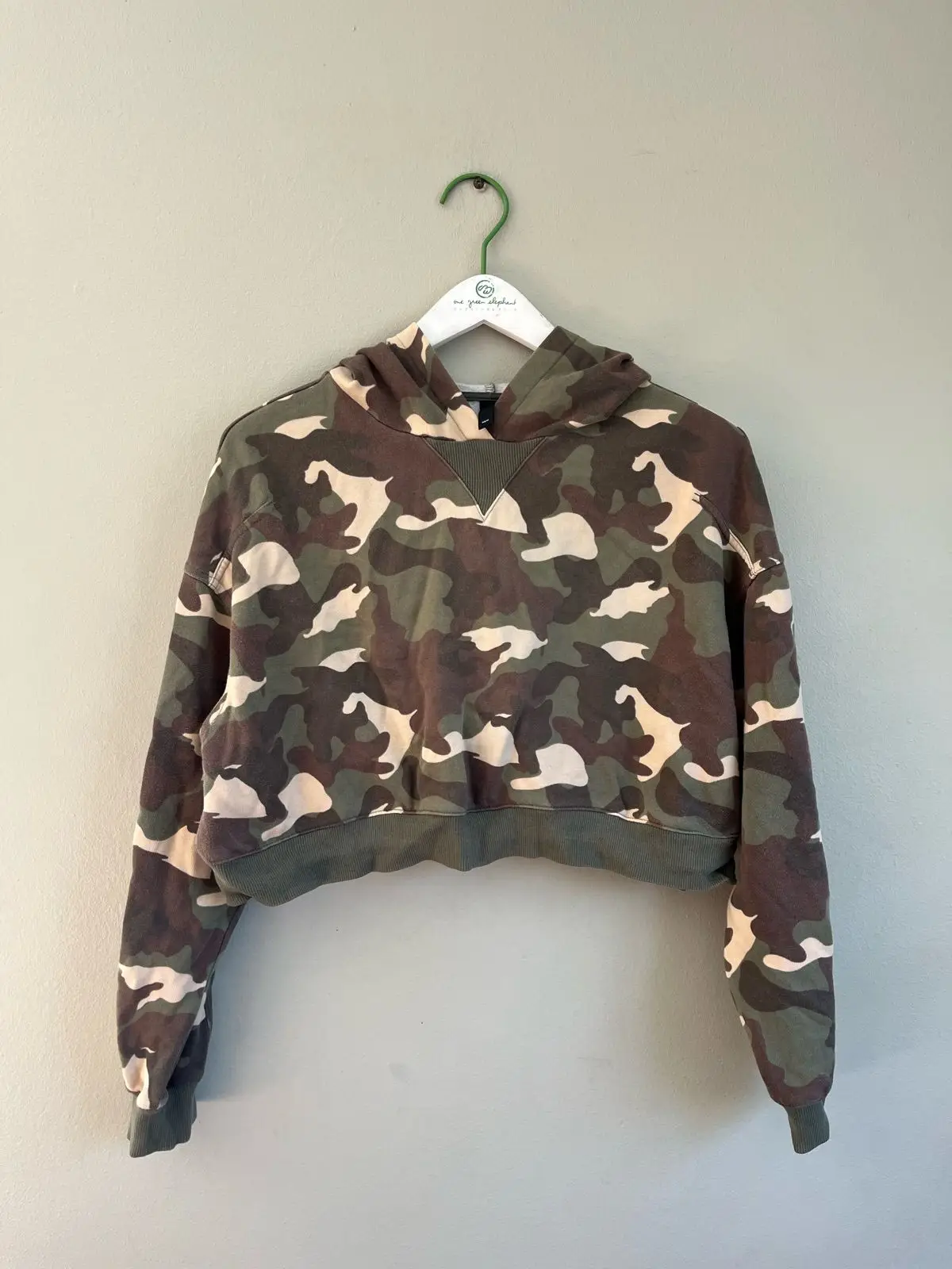 H&M Camo Print Cropped Hoodie