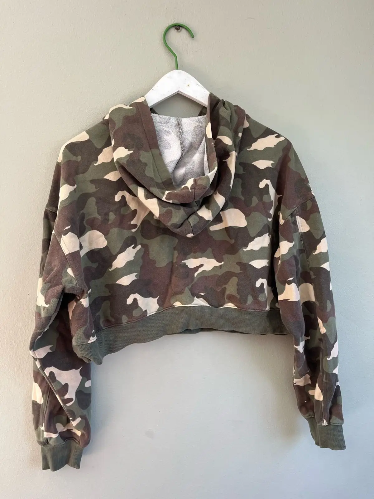 H&M Camo Print Cropped Hoodie