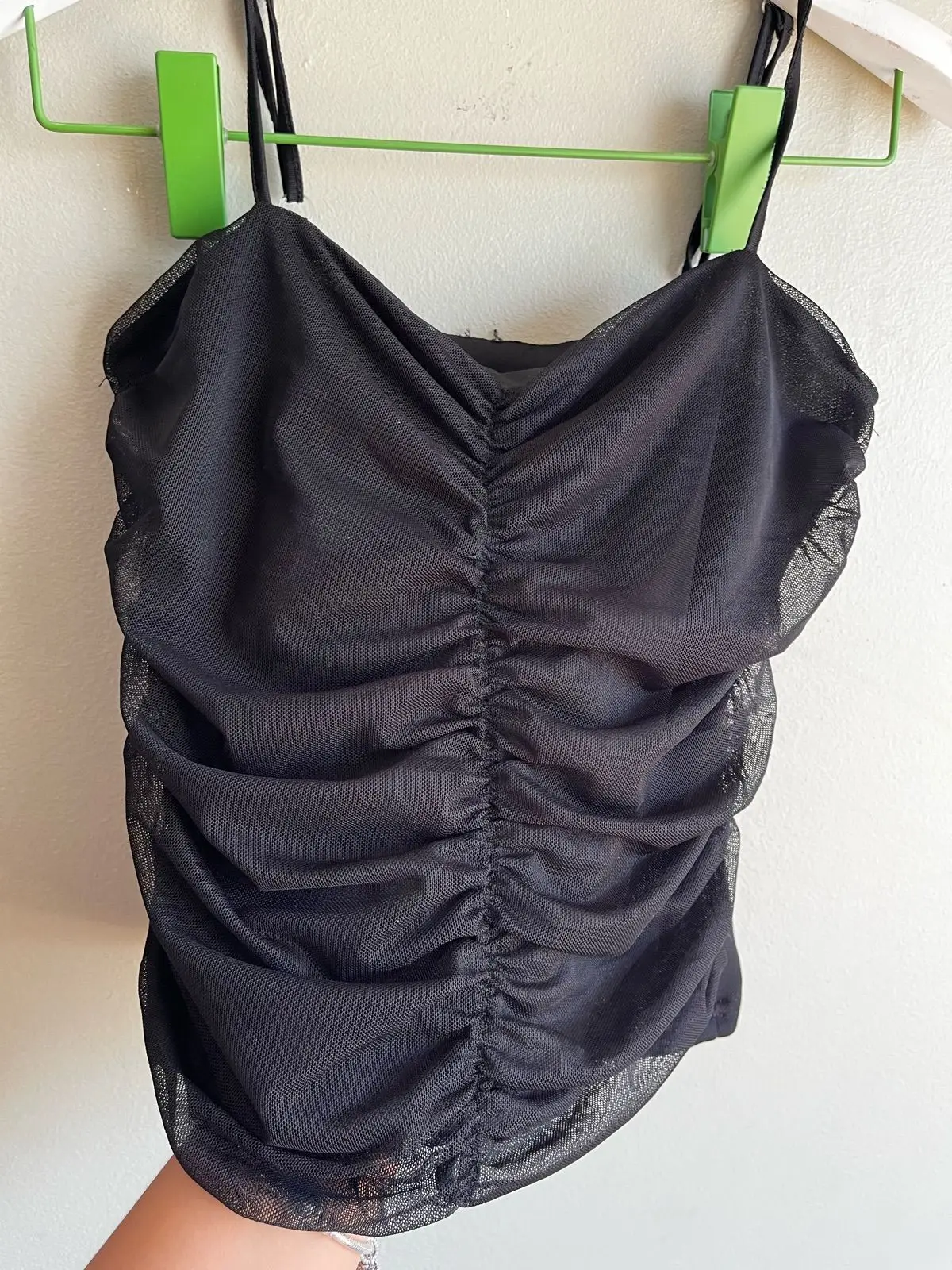 Mr Price Black Ruched Mesh Cami Top S