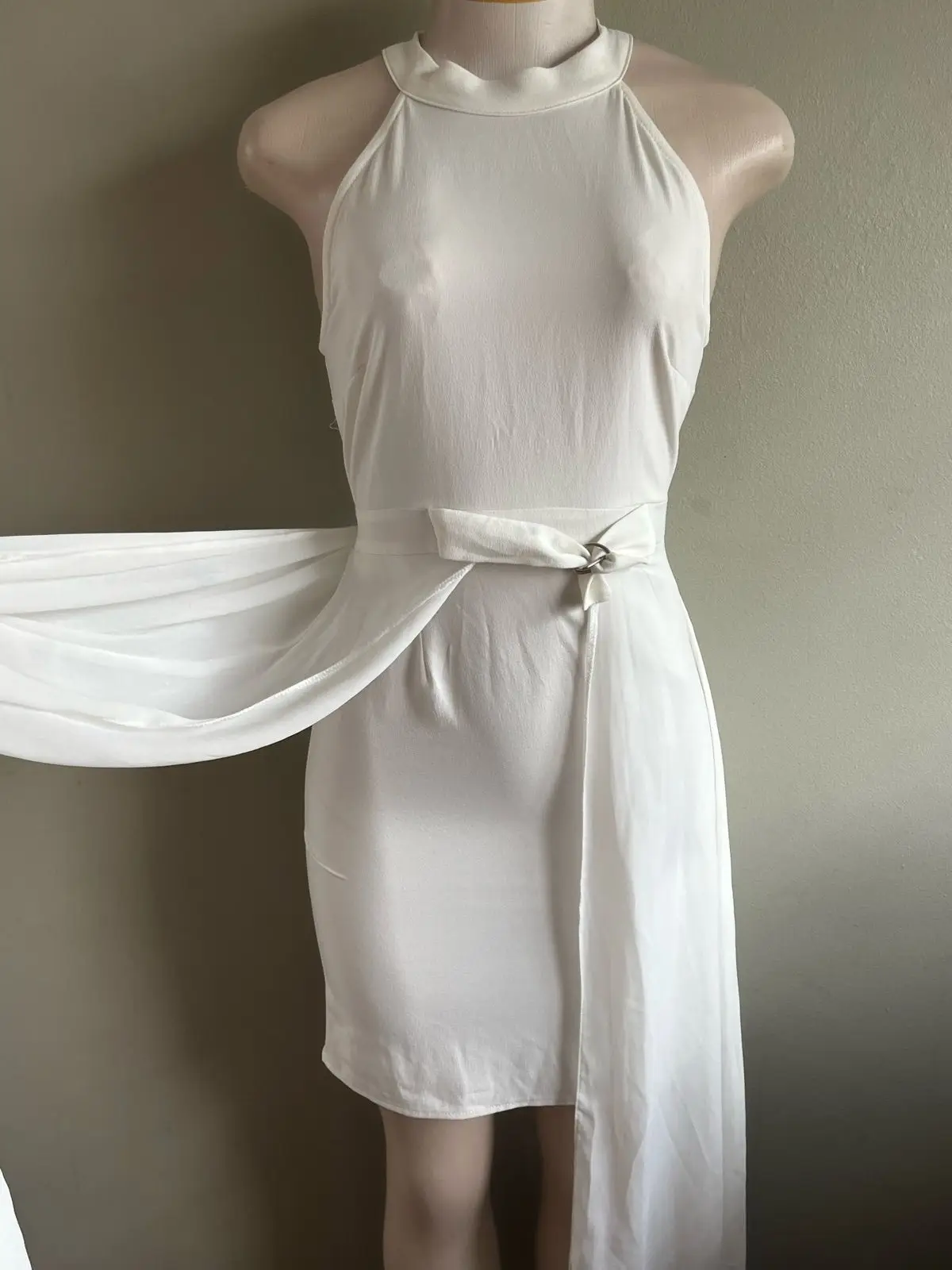 Mr Price White Halterneck Dress with Overlay