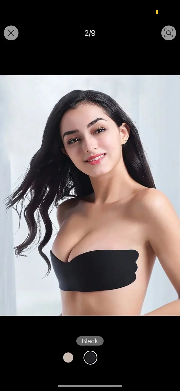 Shein Black Strapless Adhesive Bra Size M