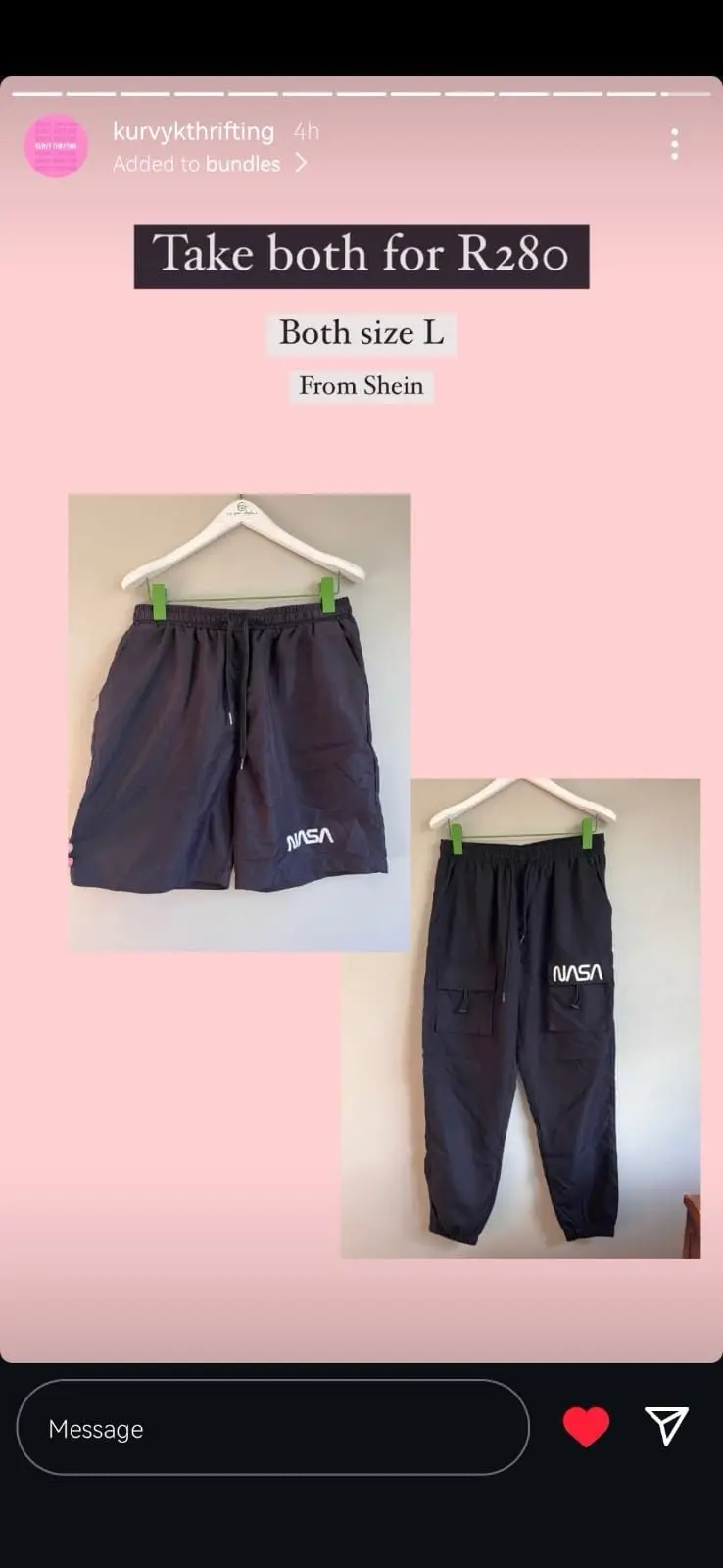 Shein NASA Shorts and Pants Bundle Set