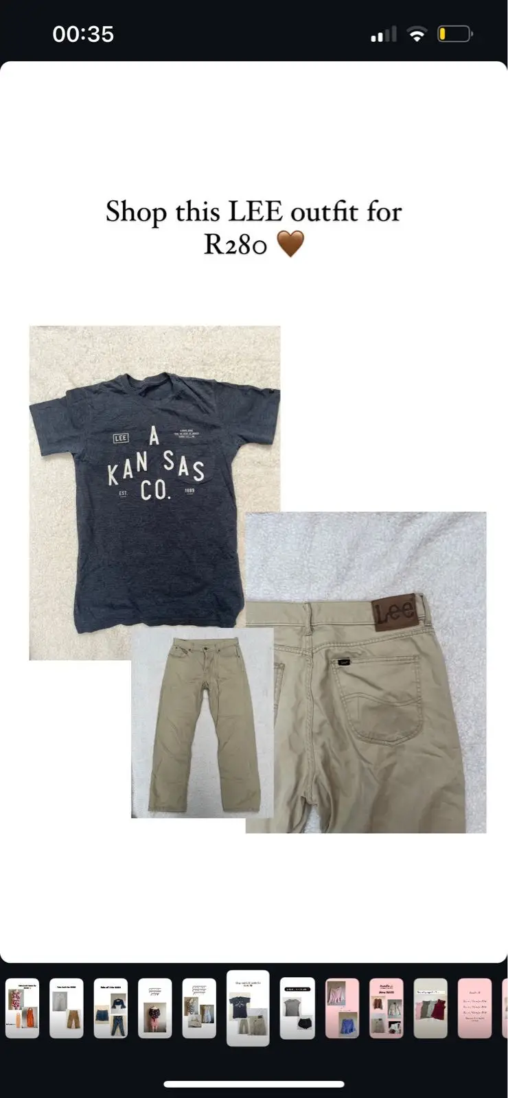 Lee T-Shirt and Pants Outfit Set