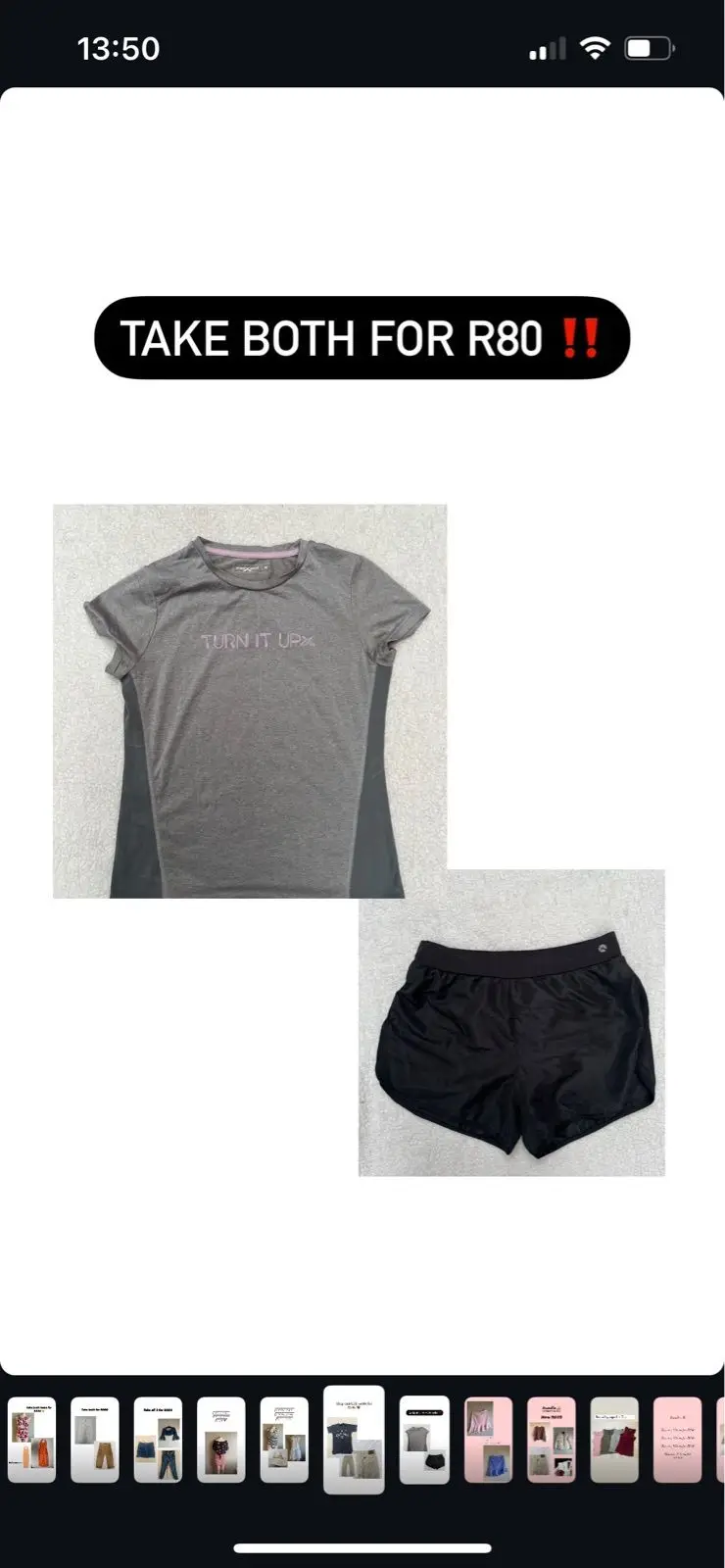 Mr Price Grey Top and Black Shorts Set